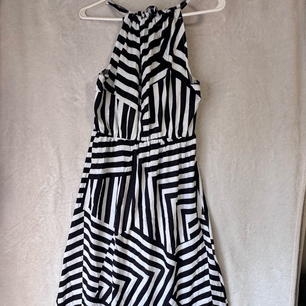 Black and White Striped Maxi Dress